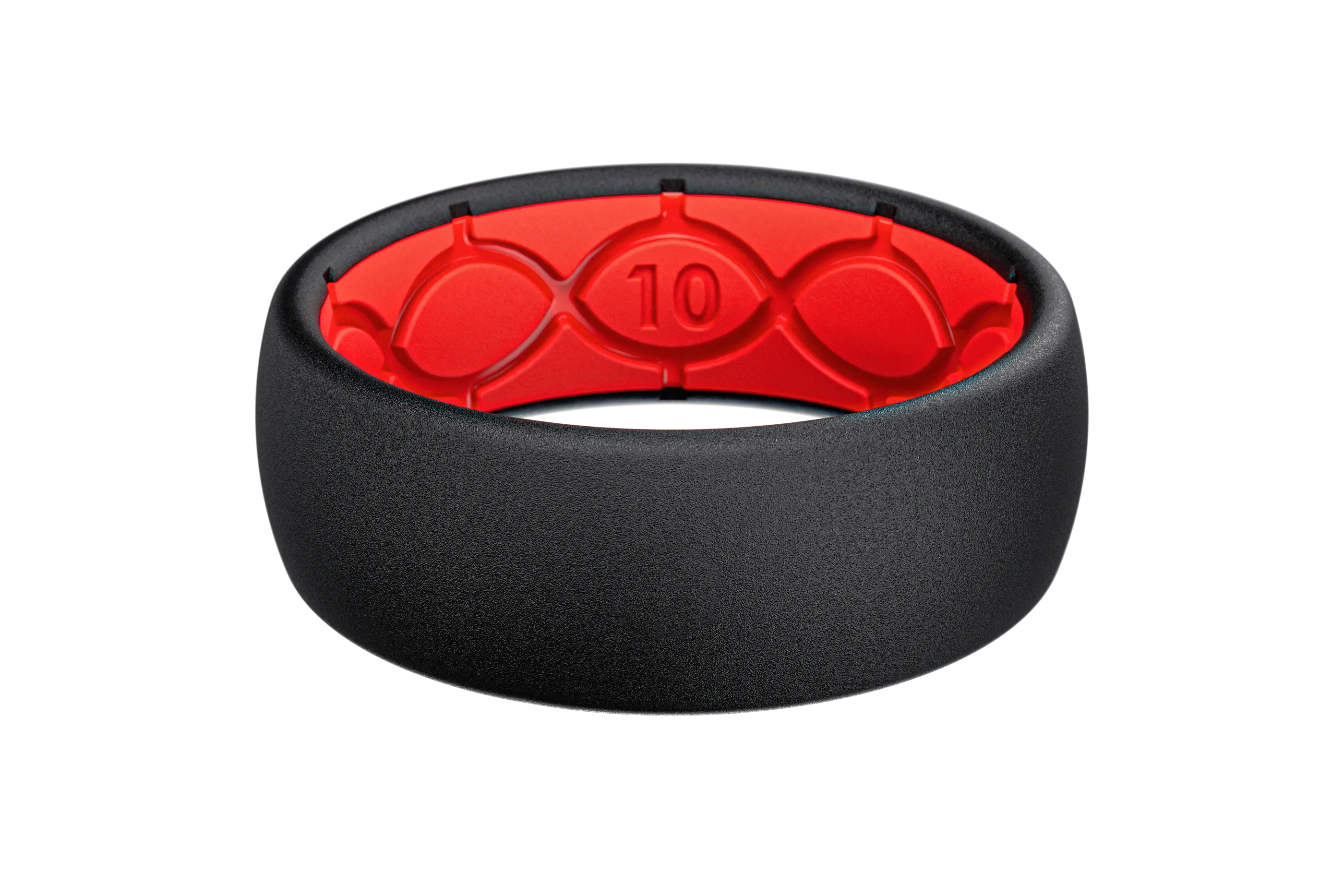 Solid Midnight Black & Raspberry Red Ring