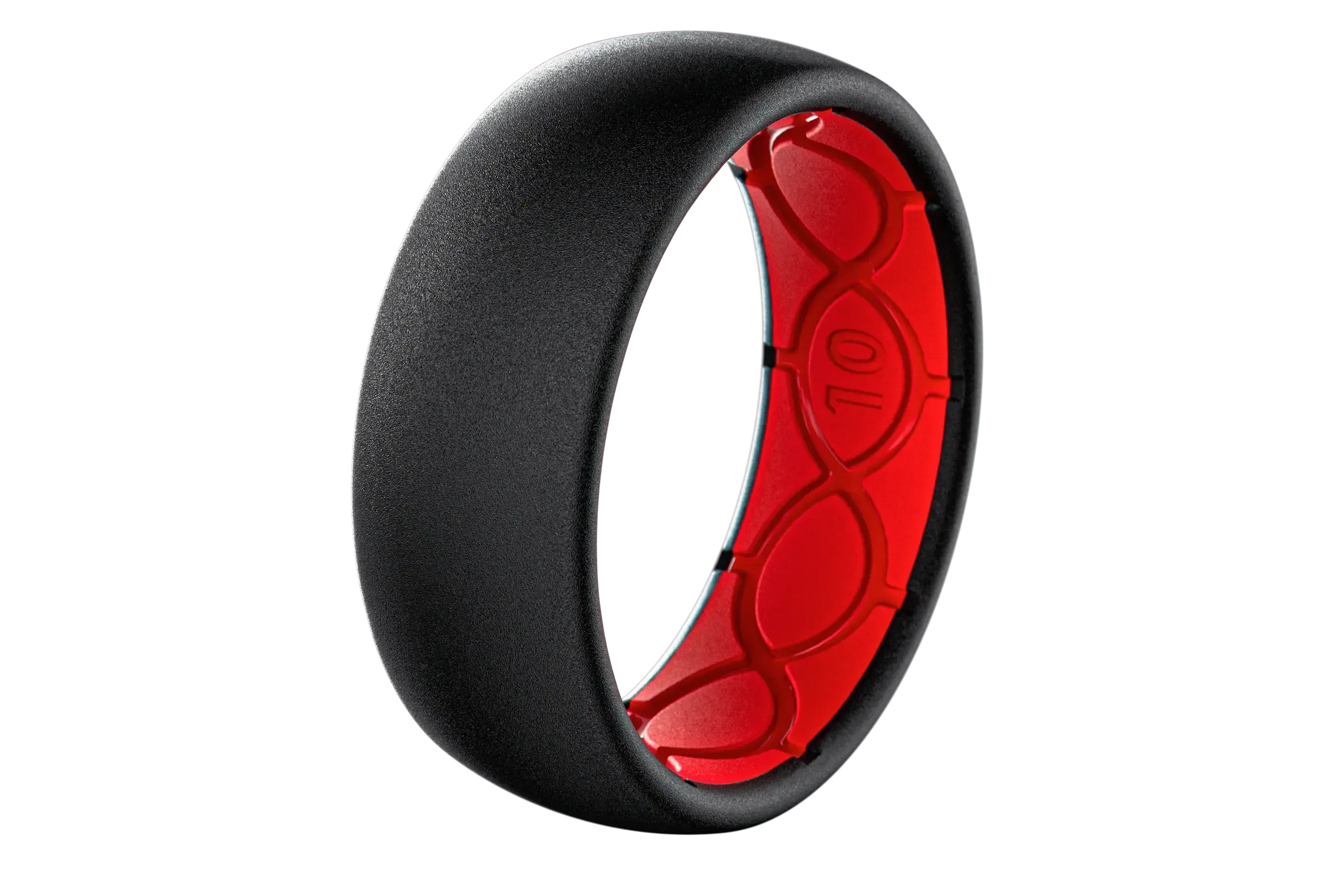 Solid Midnight Black & Raspberry Red Ring - Image 2