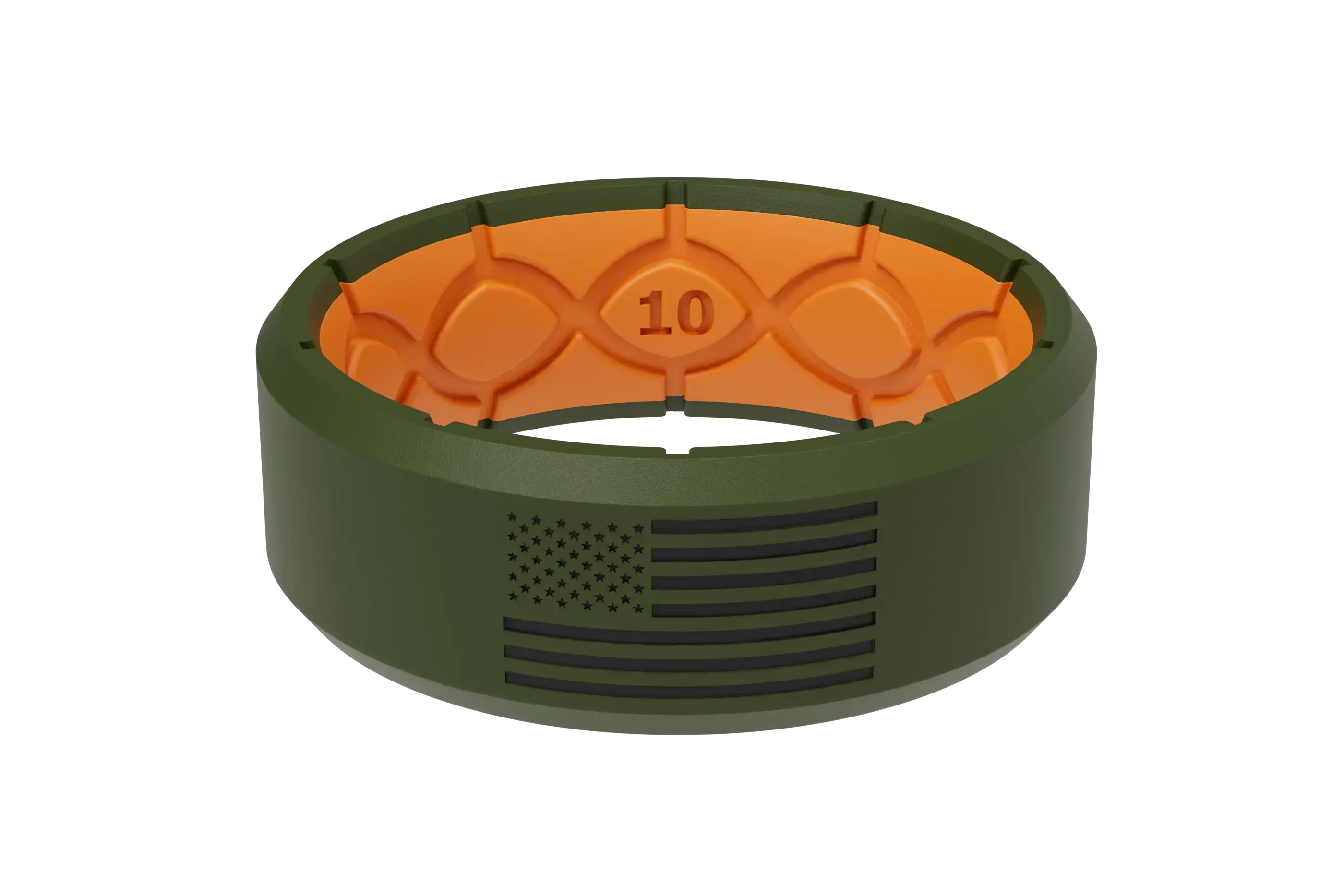 Edge Hero - America Moss Green & Black Flag Ring