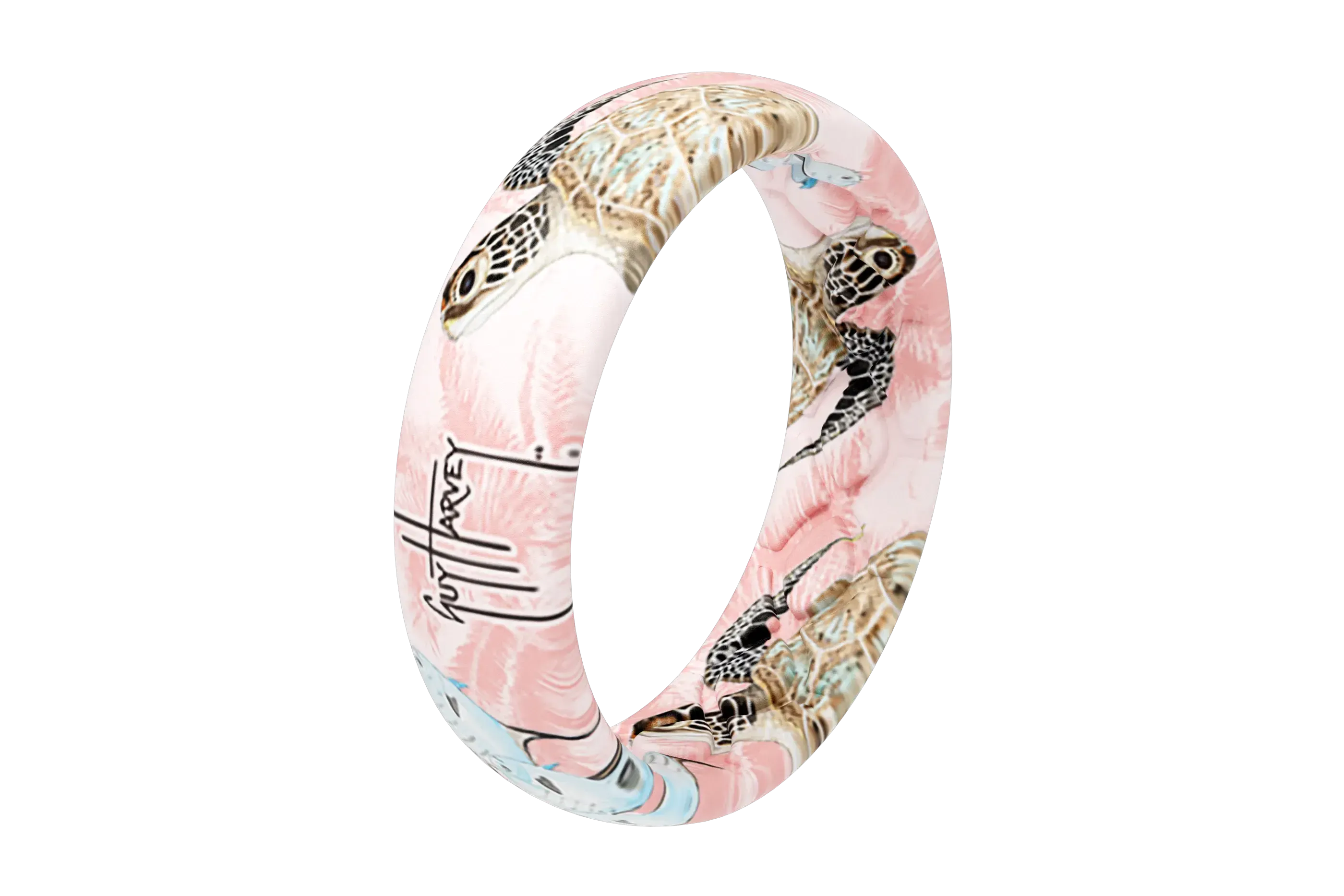 Guy Harvey Pink Sea Turtle Thin Ring - Image 2