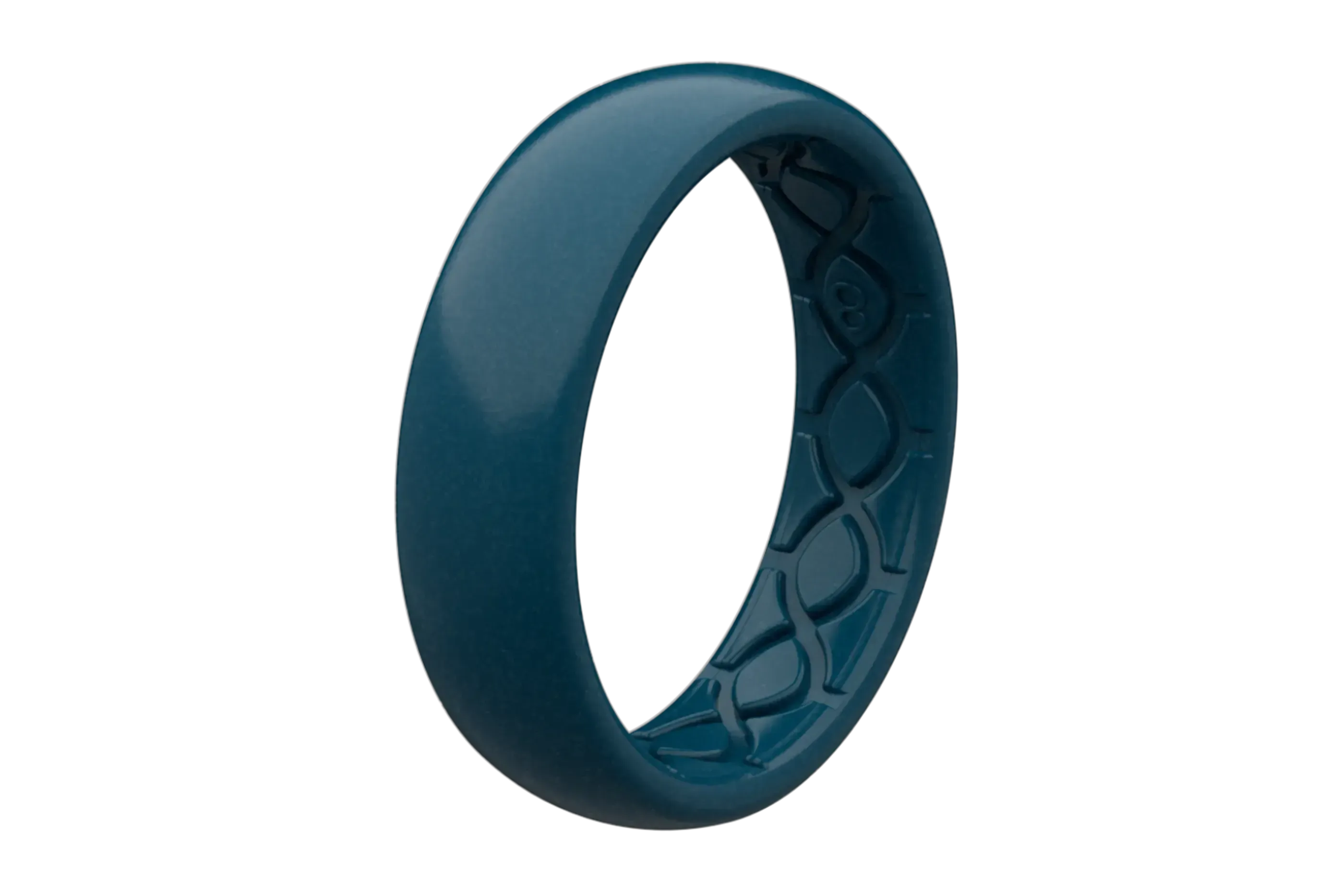 Satin Dark Ocean Thin Ring - Image 2
