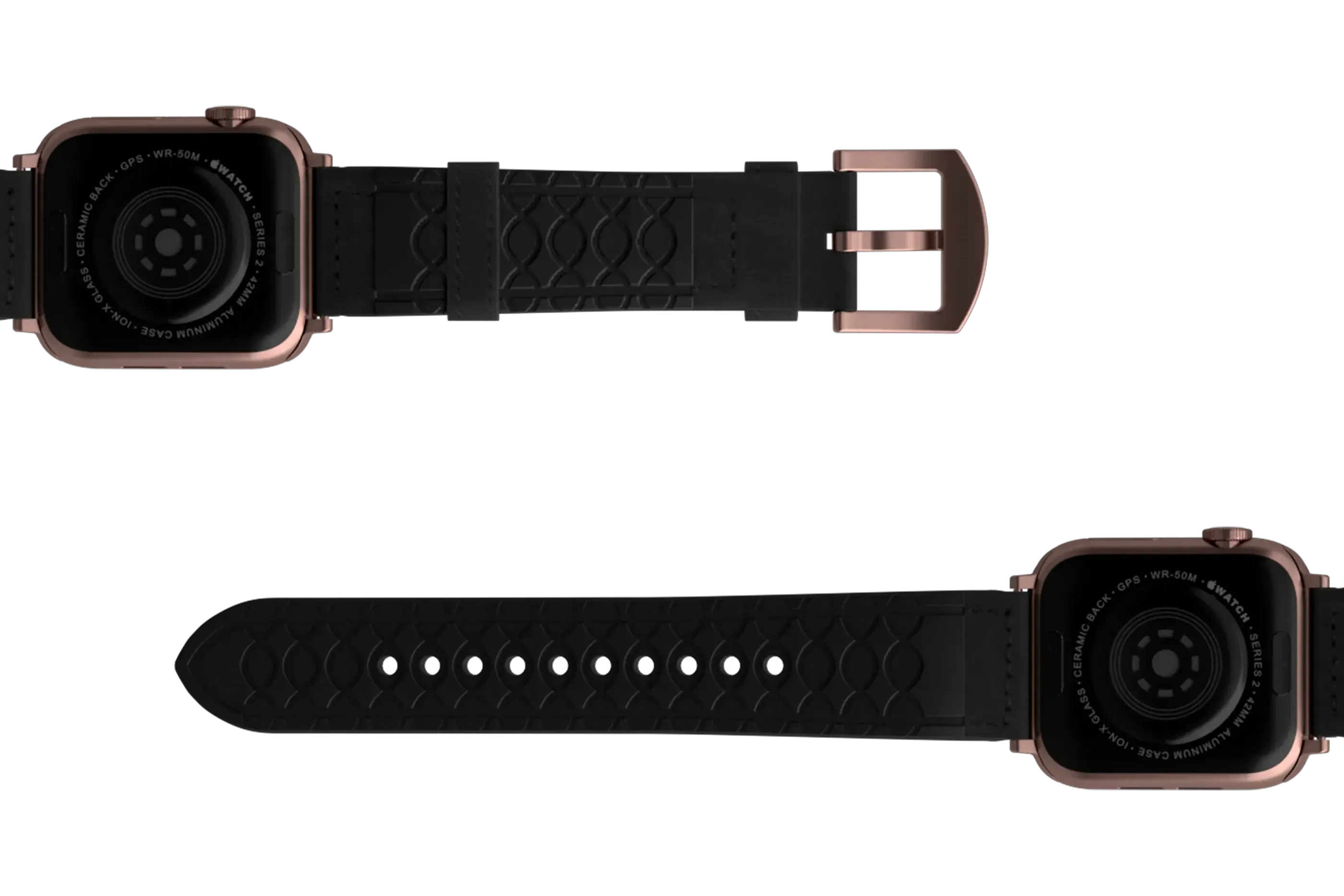 Vulcan Obsidian - Black Apple Leather Watch Band - Image 11
