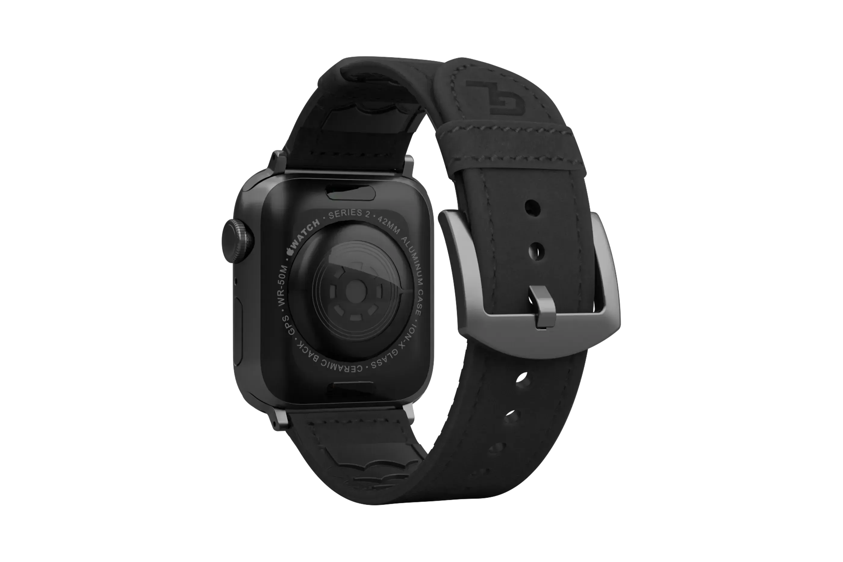 Vulcan Obsidian - Black Apple Leather Watch Band - Image 2