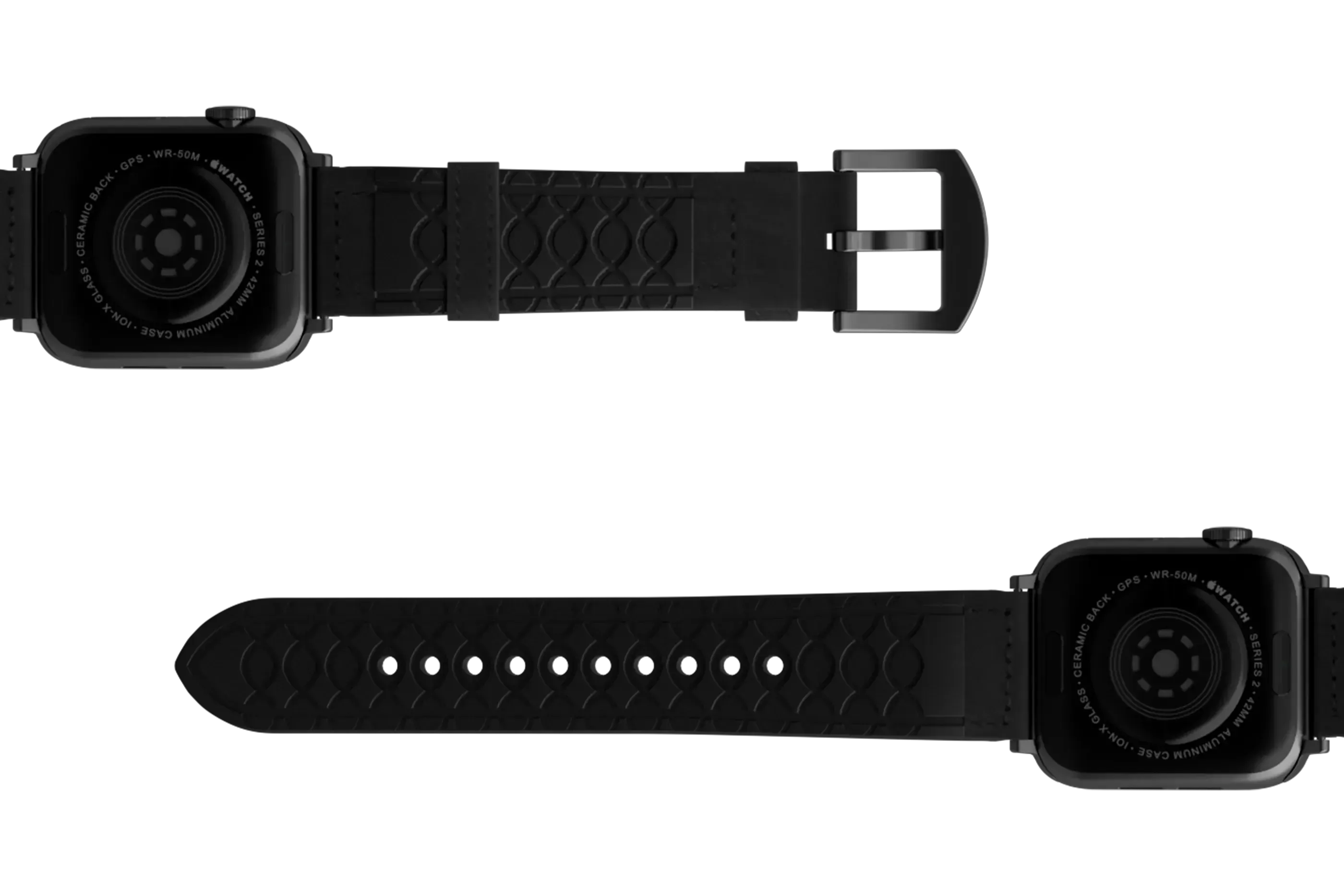 Vulcan Obsidian - Black Apple Leather Watch Band - Image 8